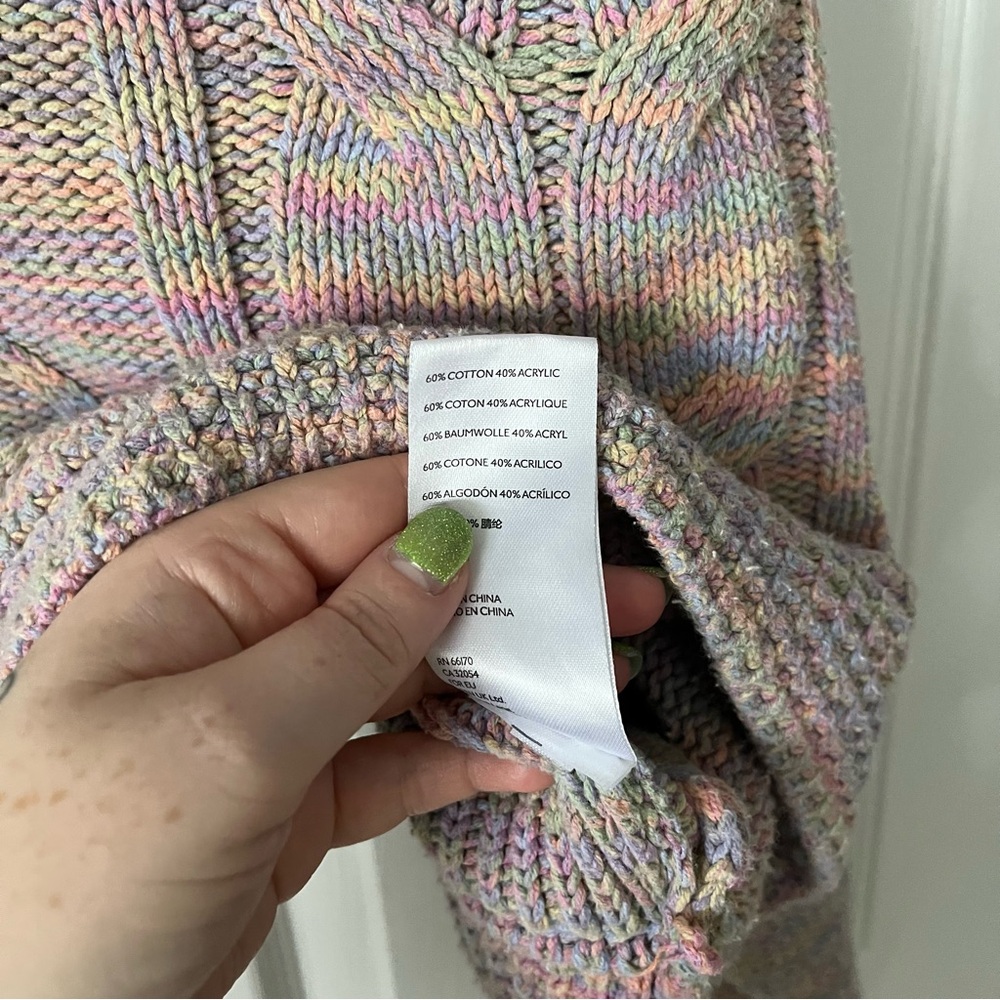 NWOT Women's UO Urban Outfitters Hazel Notch Cable Knit Cropped Sweater in Large - Picture 9 of 10